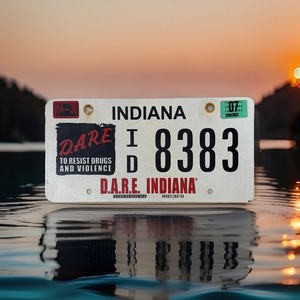 2007 Indiana License Plate D.A.R.E. Dare Resist Drugs And Violence ID8383