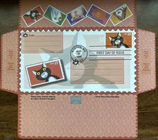 HNLP Hideaki Nakano 3232 Bright Eyes Cat on USPS Card Mailed Folded 