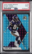 2020 PANINI MOSAIC BLUE FLUORESCENT #133 RANDY MOSS #/15 PSA 9