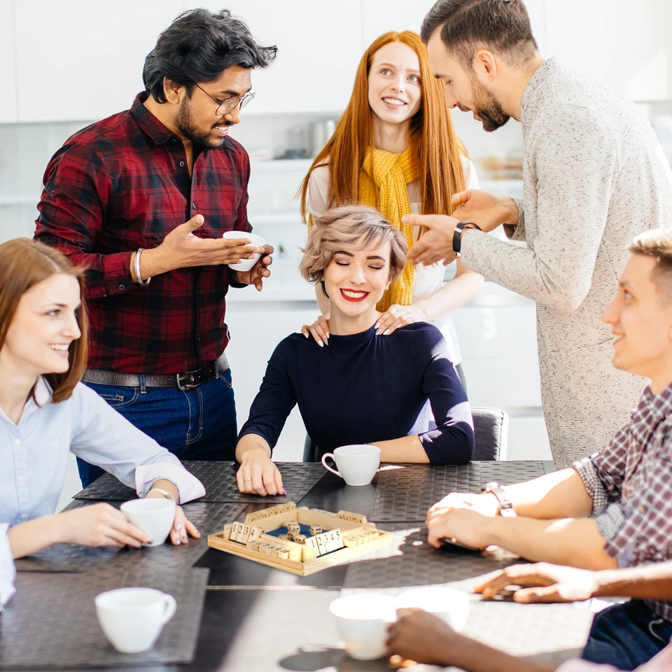 Shut the box spiel Klappbrettspiel Holz Würfelspiel 390 g Shut The Box 10 Würfel - Bild 3 von 4