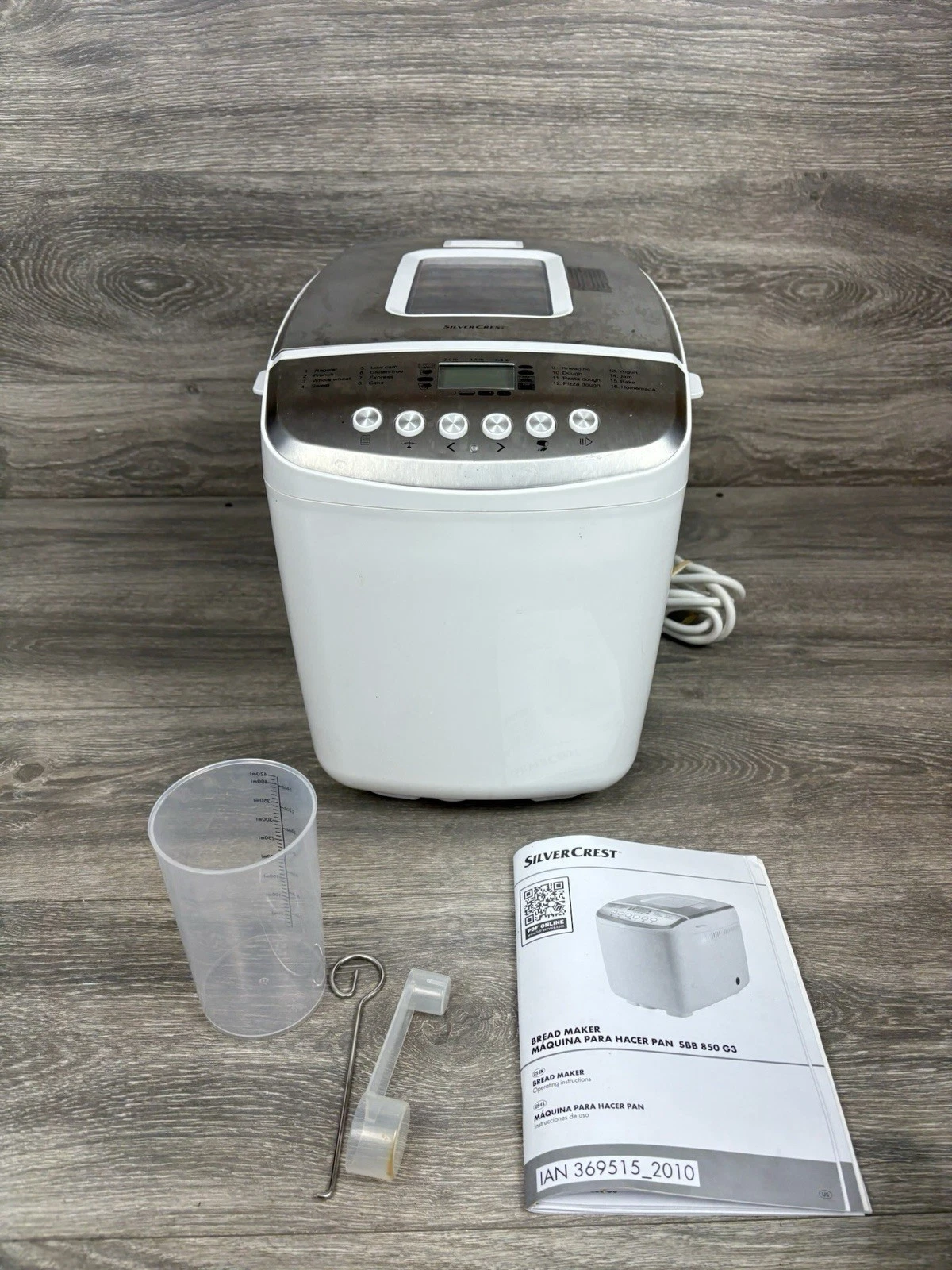 SilverCrest 850w Bread Maker with 16 Programs Breadmaker White