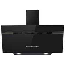 electriQ 90cm Super Silent Angled Cooker Hood – Black, A++ Energy Rated