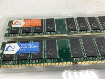 512MB Total HP 2x 256MB Memory #326667-041 PC3200 DDR 400 SDRAM