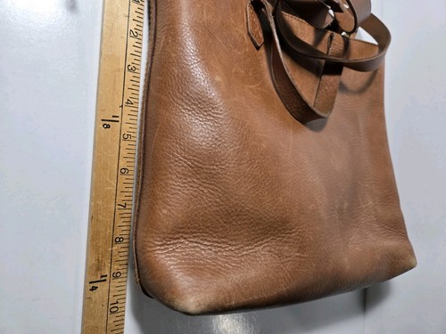 Madewell Tote Bag Handbag The Transport Leather Brown Tan Crossbody Distressed - Picture 15 of 16