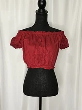 Boho Chic Off-Shoulder Top In Beautiful Wine Red. XL SZ Fits Up To A 48 Bra SZ