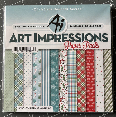 CHRISTMAS MAGIC Paper Pack 5853 By Art Impressions 6  x 6  24 Pcs 12 Designs New