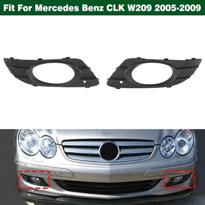 2Pcs Front Bumper Fog Light Cover Bezel L&R For Mercedes Benz CLK W209 2005-2009