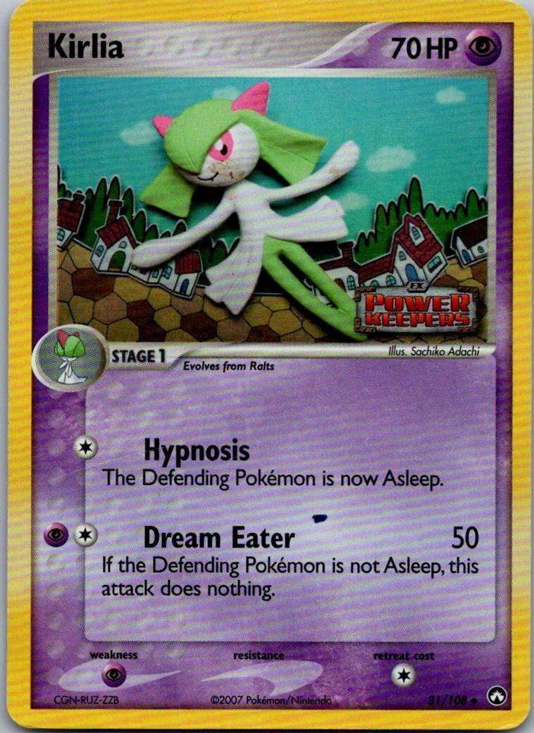 Kirlia 31/108 Stamped Holo Uncommon Power Keepers Pokemon Moderately Played