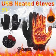 Heated Gloves Electric Rechargeable Battery Hand Warm Windproof Thermal Winter