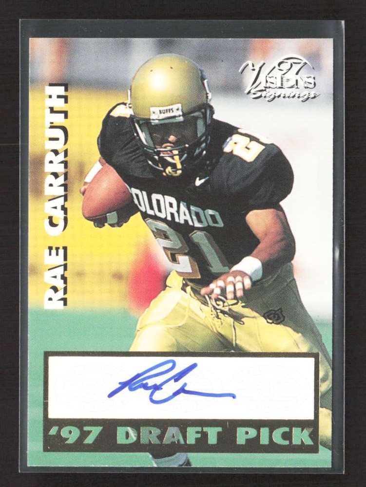 1997 Score Board Visions Signings Rae Carruth Auto Colorado Buffaloes DV9856
