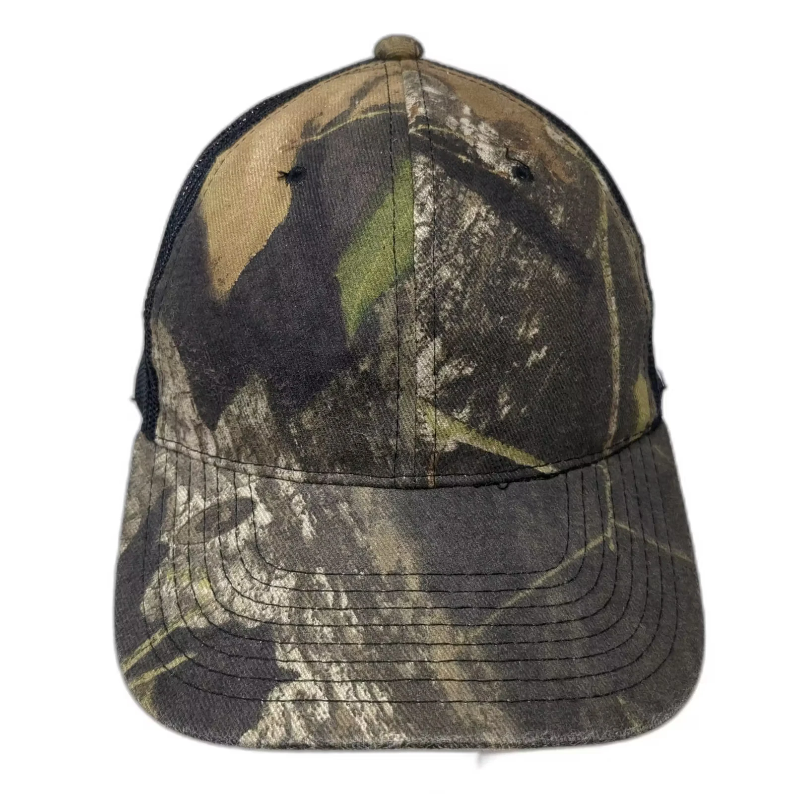 Signatures Trucker Hat Green Black Camo Snapback OS Adjustable Mesh Outdoors