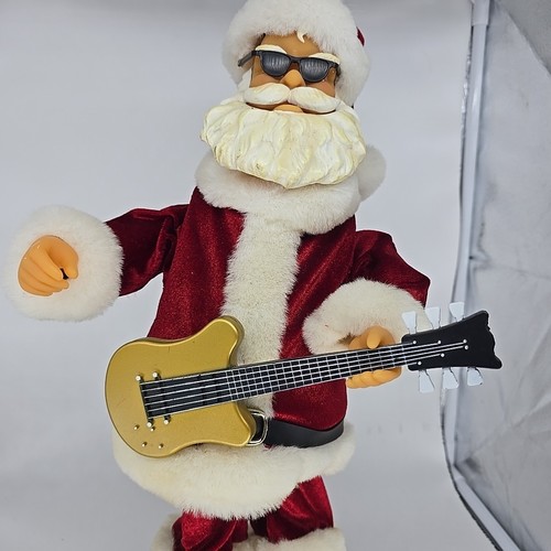 Animated Foot Tapping Singing Santa Claus Guitar Christmas Gemmy 18" VIDEO - Picture 3 of 8