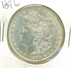 1896 low MS Morgan 90% silver dollar, untoned and well struck