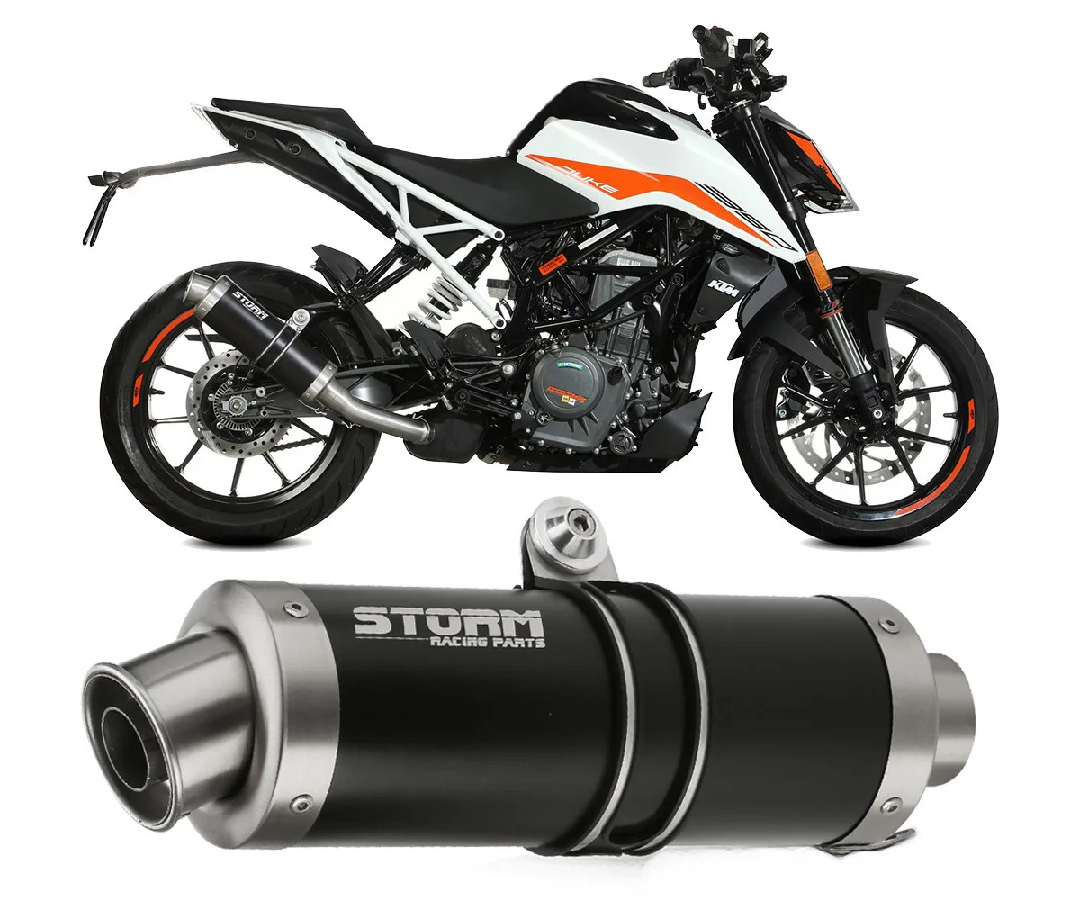 Exhaust Muffler Storm By Mivv Gp Black Steel Black KTM DUKE 390 2021 > 2022