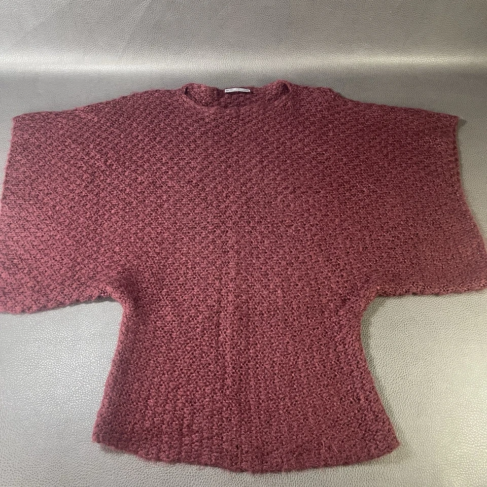 Suéter Tejido Grueso Paula Buendia Madera Envíos Lana Mohair Borgoña Talla M/L