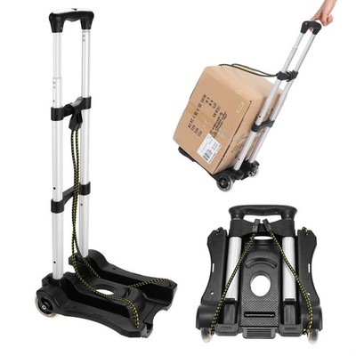 Portable Hand Truck Aluminum Folding Luggage Cart Lightweight Compact Trolley...