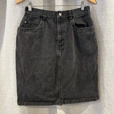 Vintage Gitano Denim Black Pencil Skirt Size 13/14
