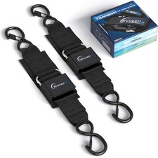 Premium Boat  Jet Ski Trailer Transom Straps - Marine Tie Downs - 000, Black