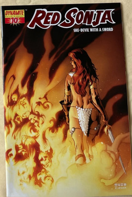 Red Sonja #10 -Perfect 10 Edition Fiery Red Foil Variant w/COA - Dynamite Comics