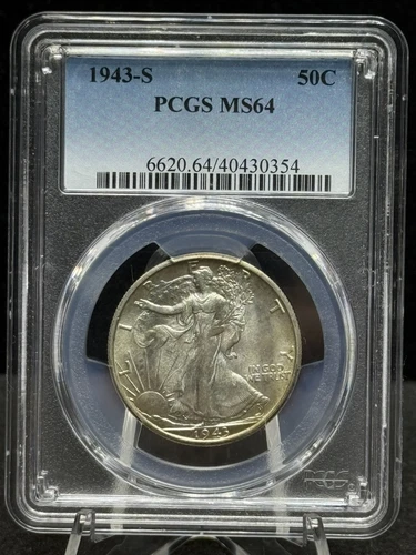 1943-S Walking Liberty Half PCGS MS64 Blast White Nice Eye Appeal