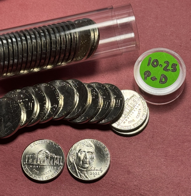 #ad 2010 thru 2025 Pamp;D Jefferson Nickels * Set of 32 coins * ALL FROM OBW ROLLS * $14.95