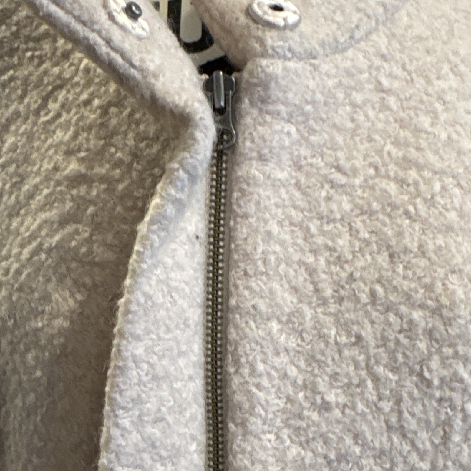 LOFT Beige Overcoat Collared Pockets Button Zip M… - image 5