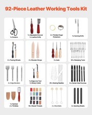 Leather Working Tools Kit, 92 PCS Leather Craft Tools Portable