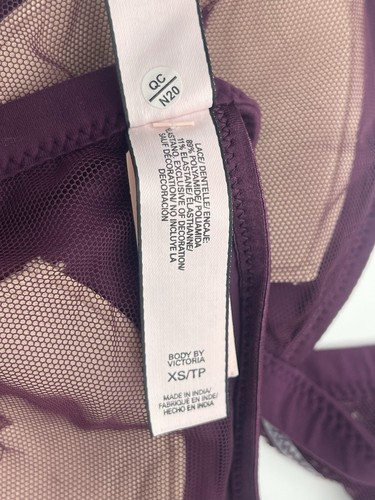 Victoria’s Secret Purple Lace Bralette Front Close Sz XS Lingerie Floral Bra - Picture 5 of 5