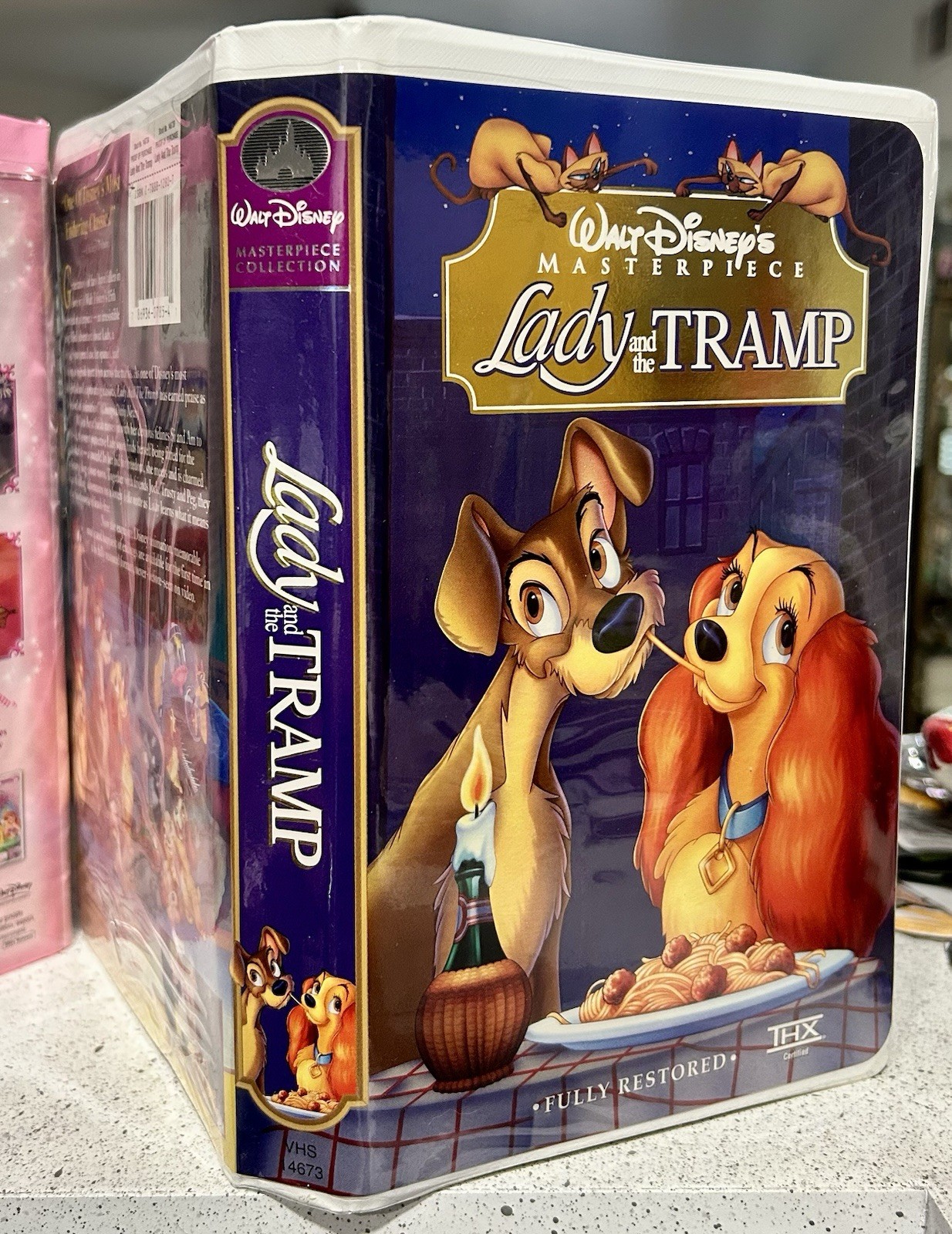 Postal Display Lady And The Tramp VHS Pin Display - Handmade With Fabric Covered Cork ...