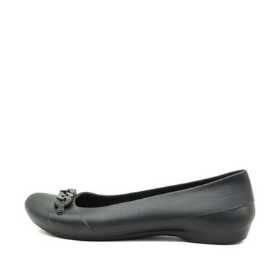 crocs Damen kadee chain flats schwarz synthetik leicht ballerinas EU 40
