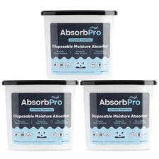 Moisture Absorber Tub with Activated Charcoal - 3-Pack - 18 oz Disposable Odo...