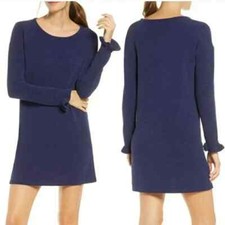 Lilly Pulitzer Galen Navy Blue Sweater Dress Women’s M Long Sleeve Knee Length