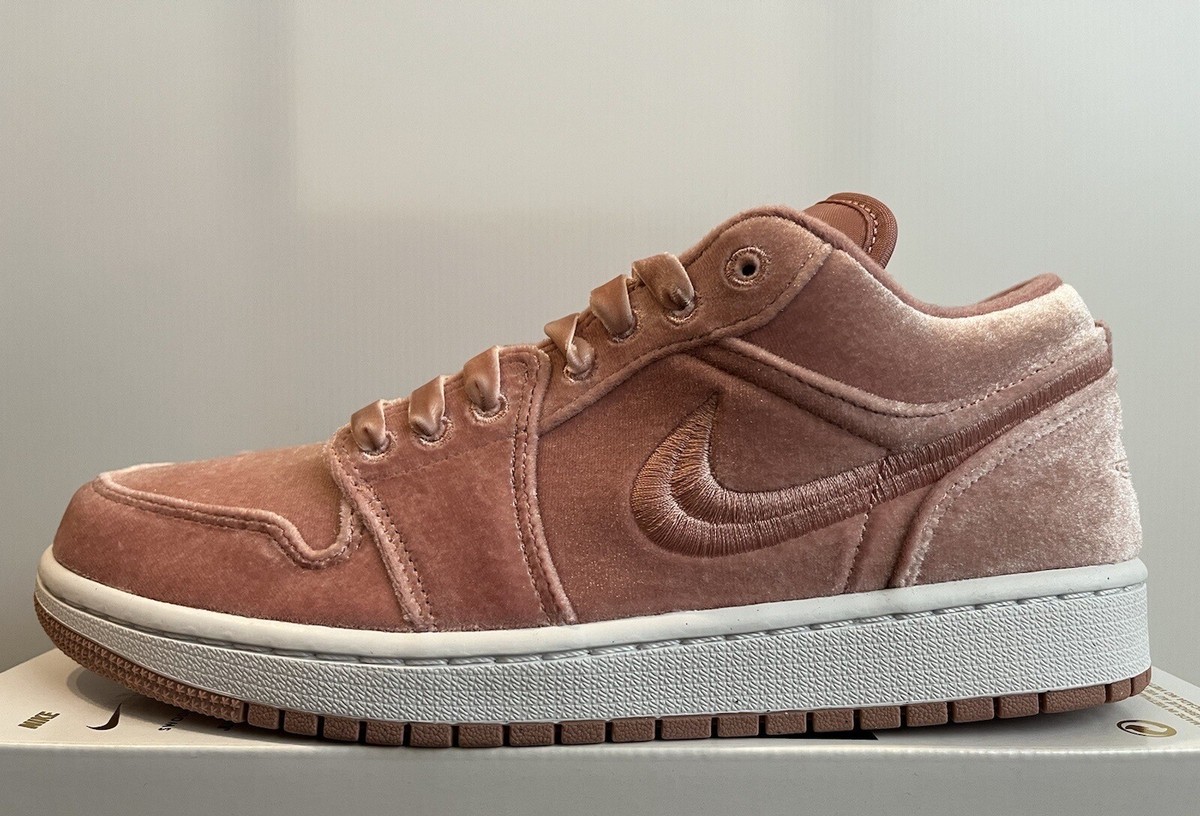 Nike Air Jordan 1 Low SE Pink Velvet Shoes DQ8396-600 Women's Size