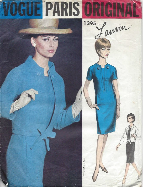 1964 Vintage VOGUE Sewing Pattern B32 JACKET & DRESS (1509R) By LANVIN