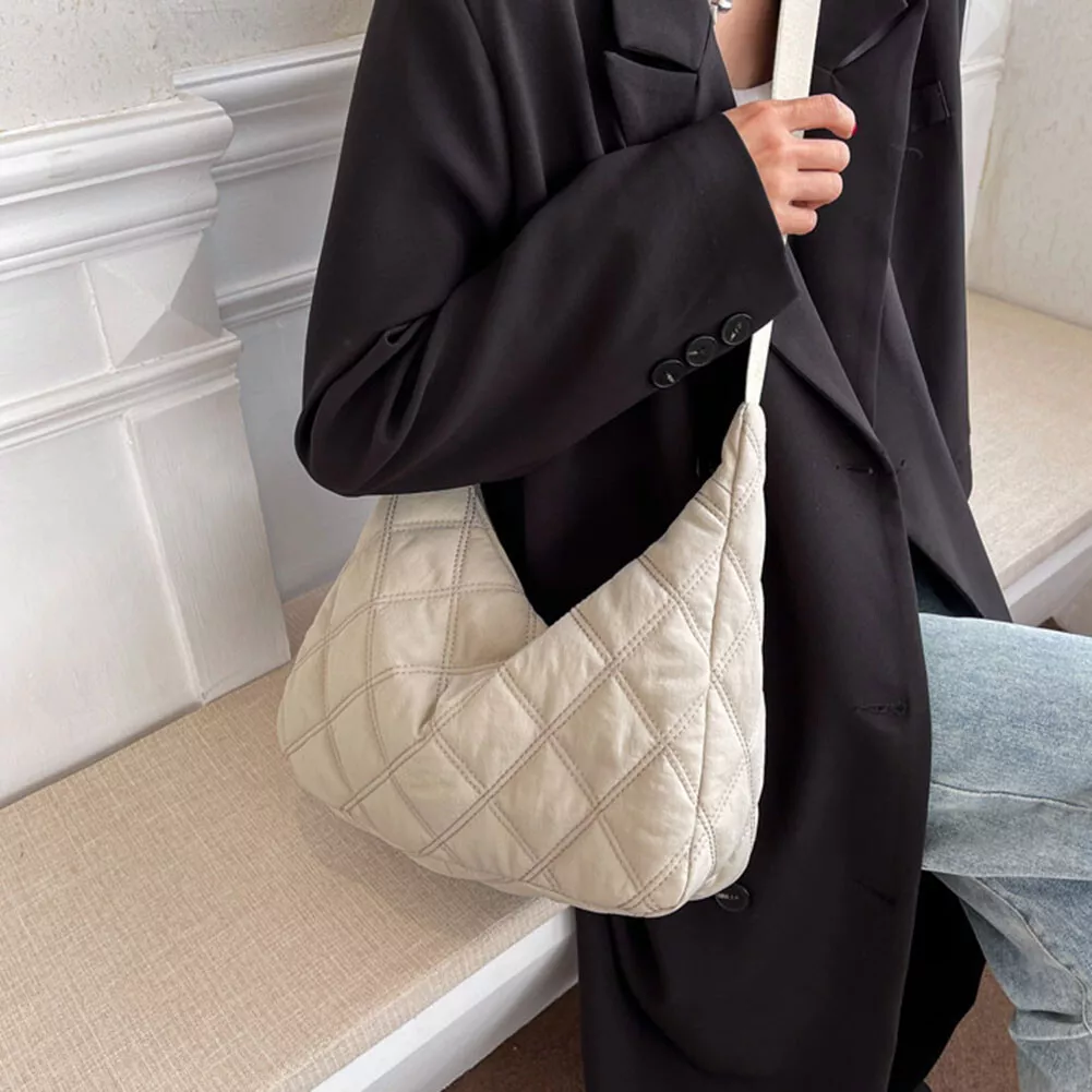Beige nylon store crossbody bag