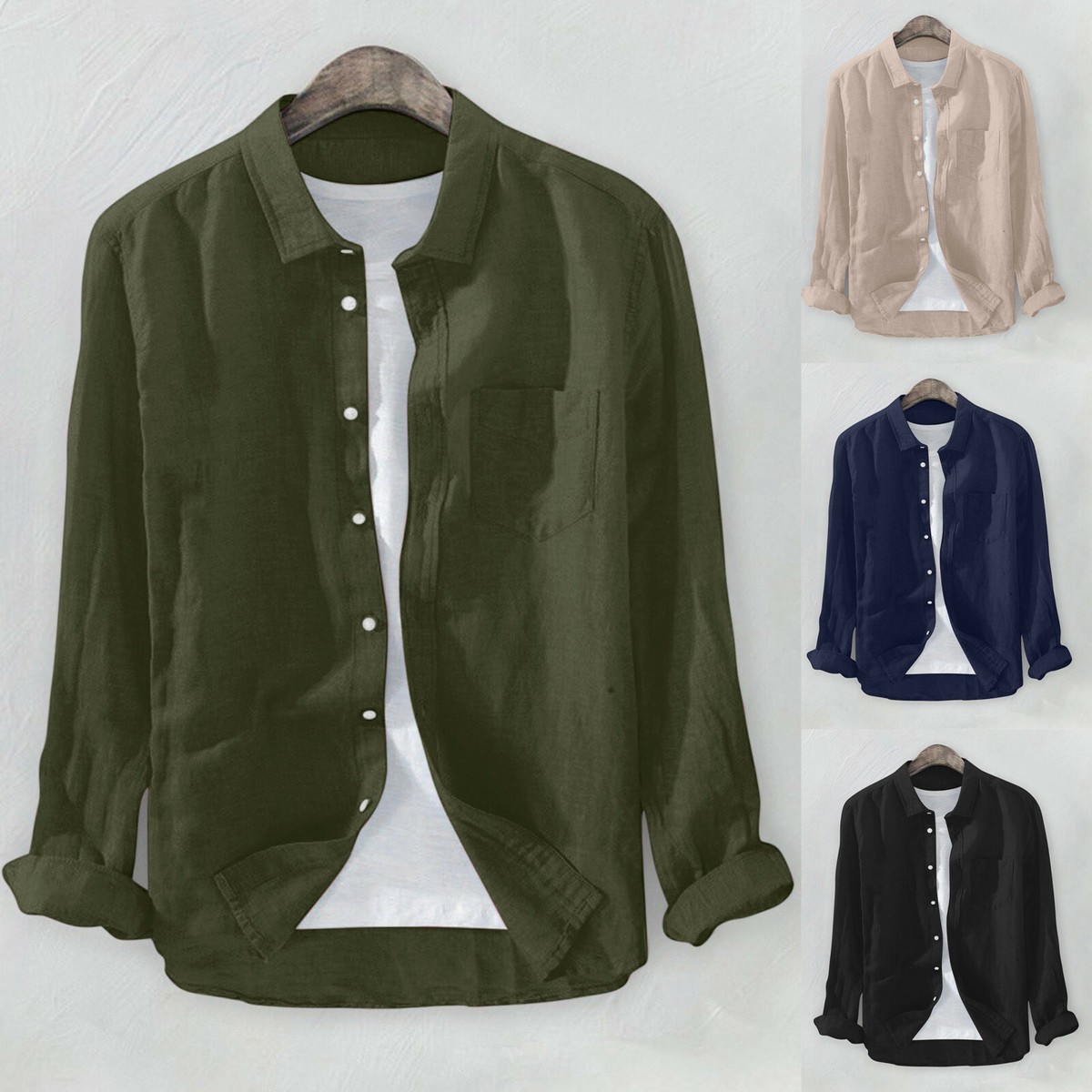 Casual Solid Buttons Turndown Collar Tops Casual Solid Buttons Turndown Collar Tops