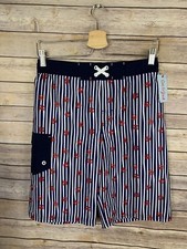 Cat And Jack Boys XL NWT Board Shorts Swim Trunks Lined Crab Striped Blue