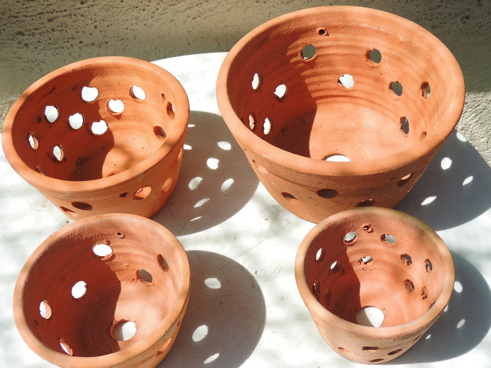 Clay Pot for Orchids Handmade Perforated Pot 8, 10 12s, 15s, 20s to Choose From - Image 3 of 3