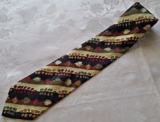GENTS VINTAGE AUTHENTIC GREG HUNT FLORAL ART SILK MENS NECK TIE