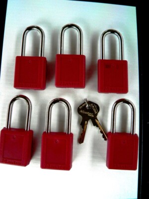 6 pack padlock set keyed alike