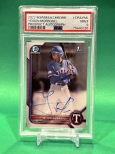 Yeison Morrobel 2022 1st Bowman Chrome AUTO Prospect Rookie Rangers RC PSA 9