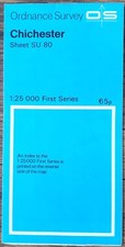 Ordnance Survey - 1:25000 - 1st Srs - Sheet SU80 - Chichester 1958 (1970s print)