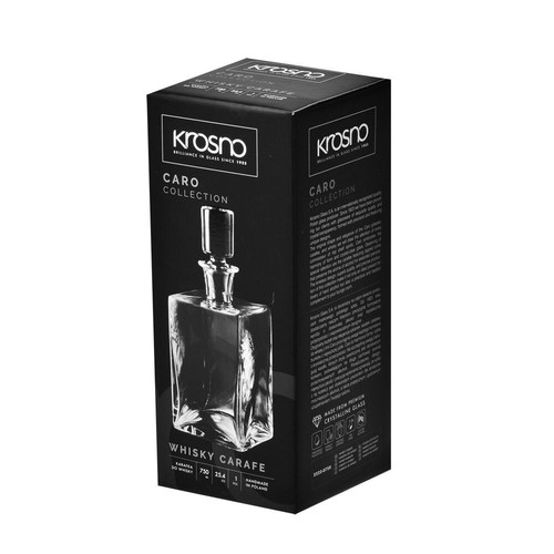Krosno Caro Quadratische Karaffe für Whisky Rum Dekanter | 750 ml | Handwäsche - Bild 6 von 7