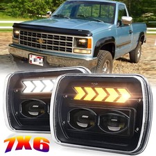 For Chevrolet K1500 K2500 K3500 1988-99 New 2pcs 7x6 Led Headlights Hilo Beam For Chevrolet K1500 K2500 K3500 1988-99 New 2pcs 7x6 Led Headlights Hilo Beam