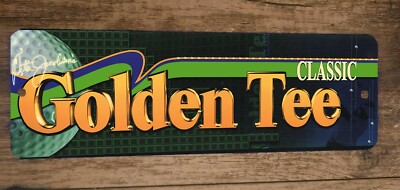 4x12 Golden Tee Classic Arcade Game Marquee Metal Wall Sign