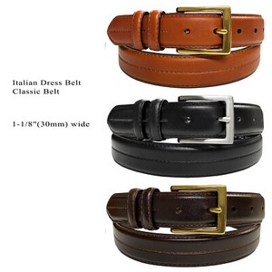 Men's Oil-Tanned Genuine Leather Italian Dress Belt 1-1/8"(30mm) Wide