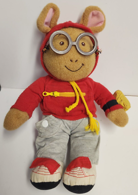 ARTHUR Plush 1996 Dress Me w/Hoodie Sweater Glasses Walkman Radio
