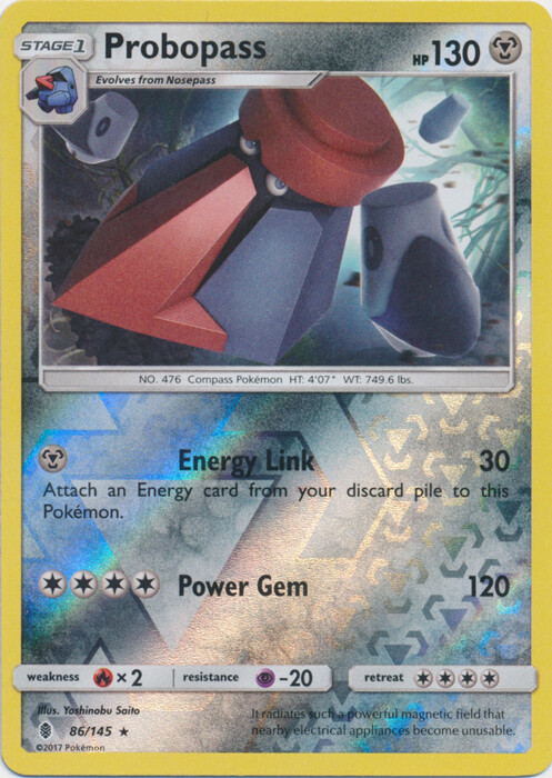 x1 Probopass - 86/145 - Rare - Reverse Holo Pokemon SM2 Guardians Rising M/NM