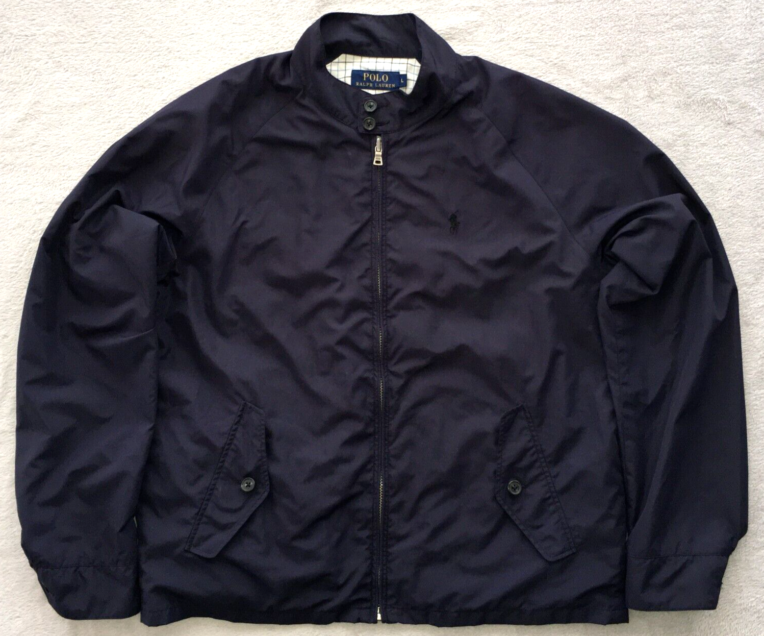 Giacca a vento Polo Ralph Lauren uomo blu scuro blu navy cavallo pony taglia L