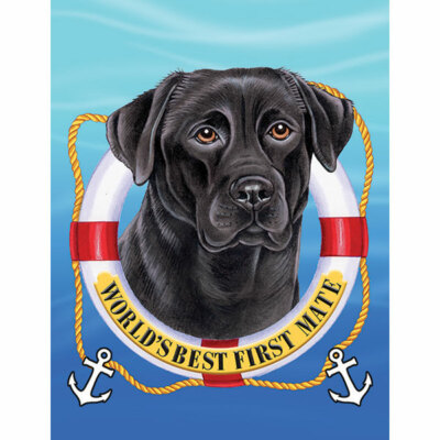 Black Labrador Retriever World's Best First Mate Decorative Flag